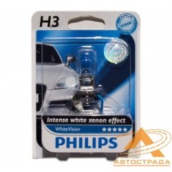 PHILIPS лампочка H3 12V 55W WHITE VISION (в блистере)